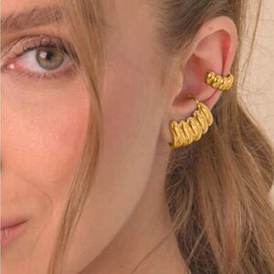 Gold cuff earrings #1180